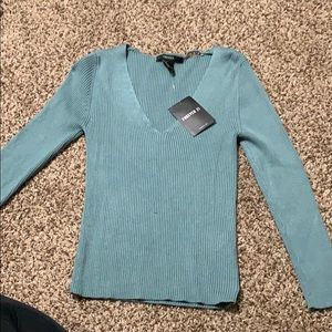 Ribbed sweater v neck